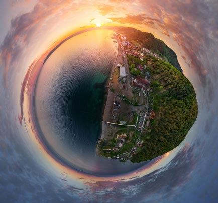 俄罗斯贝加尔湖全景航拍VR